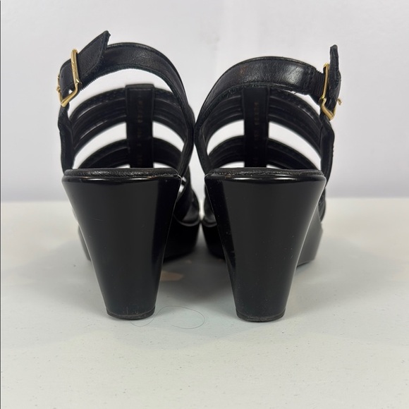 Vintage Flexi Black Wedge with Strappy Design 3” Heels Sandals - Picture 5 of 13